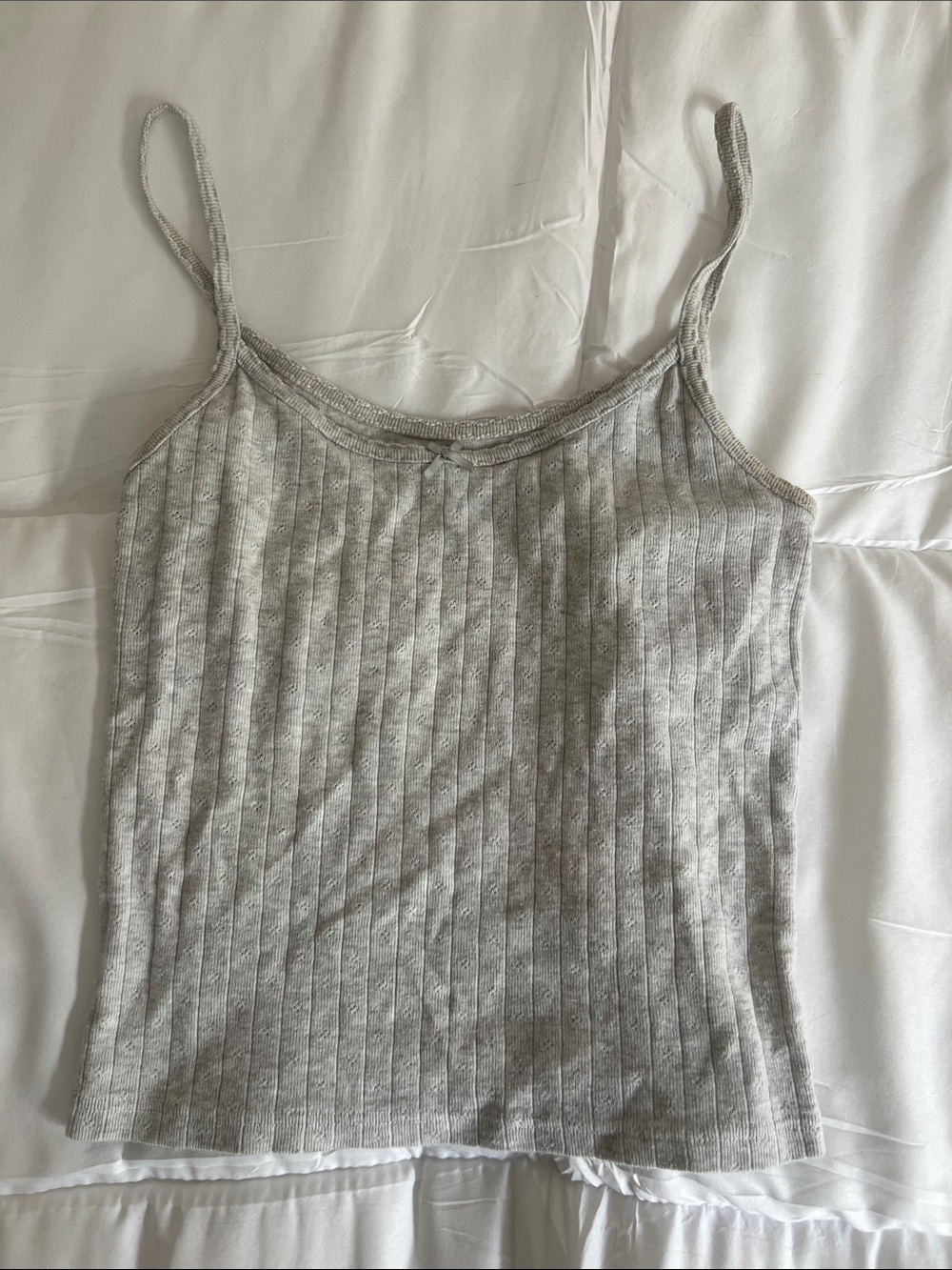 Brandy Melville Light Gray Ribbed Cami Tank